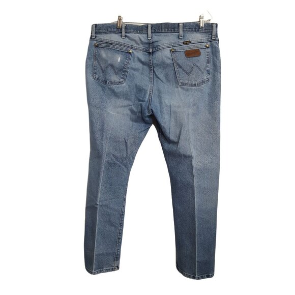 Wrangler 47MWZ Jeans Mens 40/31 Advanced Comfort Regular Fit Jeans Distressed - Picture 4 of 8